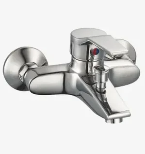 Bath mixer full set with hand shower, hose, and chrome finish for modern bathrooms.