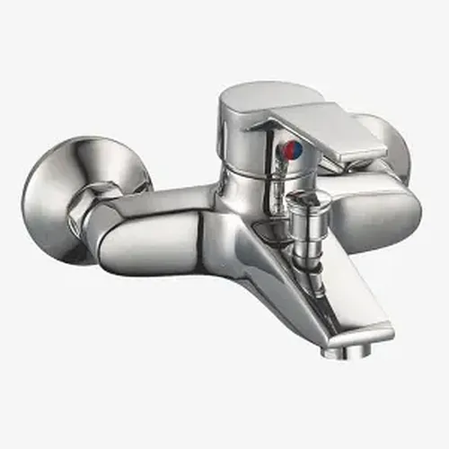 Bath mixer full set with hand shower, hose, and chrome finish for modern bathrooms.