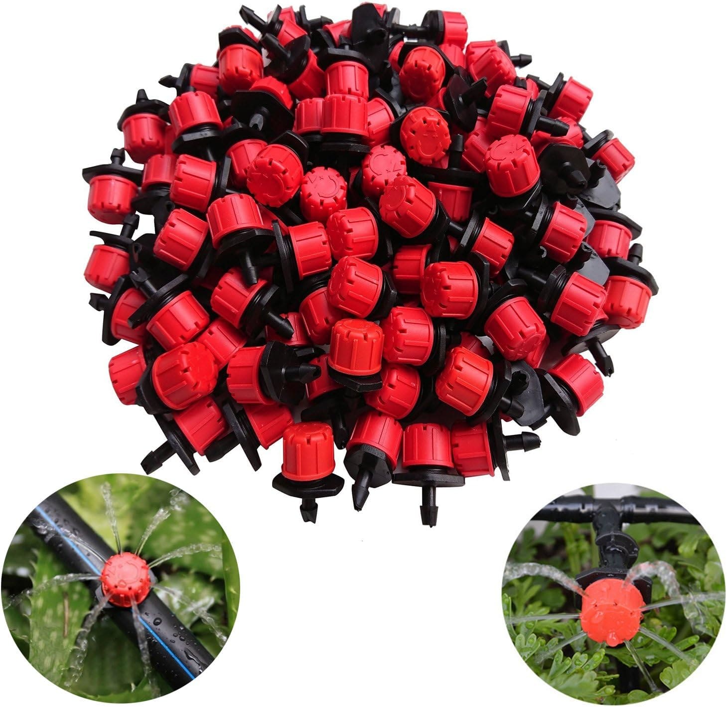 360-Degree Adjustable Drip Irrigation Emitters for 1/4" Tubing