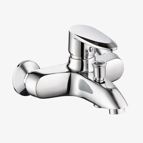 صورة لخلاط بانيو SANI BRUCE SM RSMZN1L مع دش يدوي ومحول مياه بتصميم عصري للاستخدام في الحمامات.