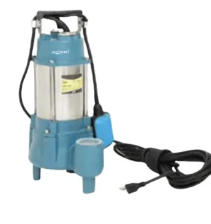 صورة لمضخة صرف صحي 1 حصان مزودة بسكين تقطيع مع كابل توصيل مخصصة لضخ المياه الملوثة والصرف الصحي بكفاءة.