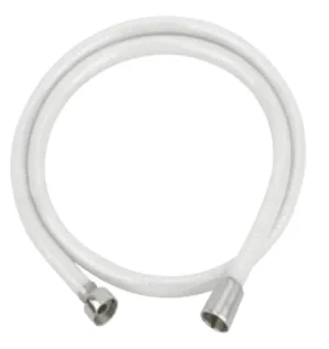 صورة لخرطوم شطاف PVC مرن موديل RSH12P مع وصلات معدنية لتوصيلات المياه في الحمامات.