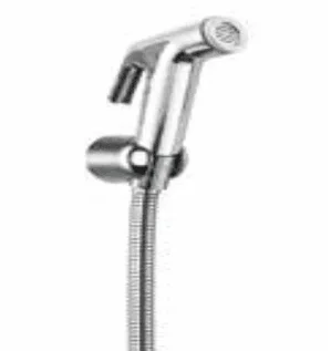 صورة لطقم شطاف PC كامل موديل RSTS12C مع خرطوم مرن وحامل جداري للاستخدام في الحمامات.