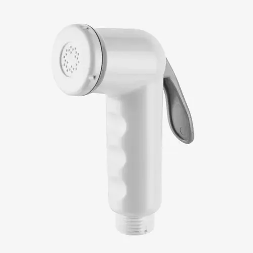 صورة لطقم شطاف أبيض كامل بتصميم عملي مصنوع من مواد عالية الجودة للاستخدام في الحمامات.