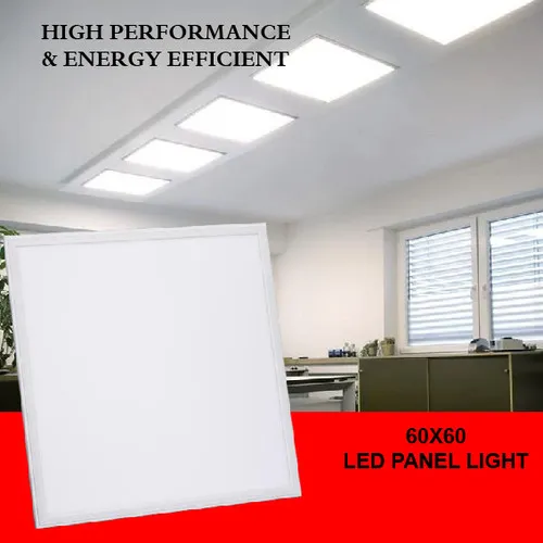 صورة لوح إضاءة ليد وينتكس 60×60 مثبت في سقف مستعار بإضاءة بيضاء مريحة.
