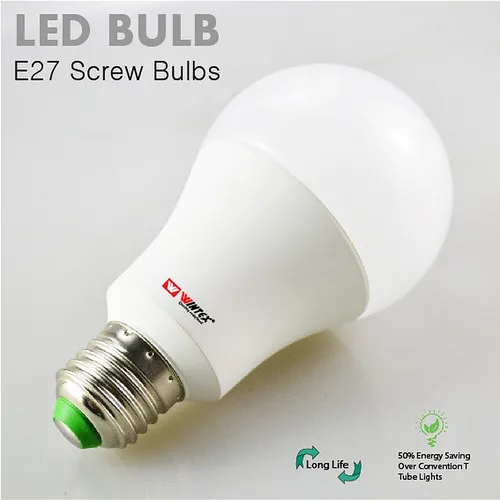 صورة لمبة ليد وينتكس بقاعدة E27 وإضاءة بيضاء دافئة موفرة للطاقة.