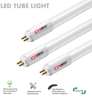 صورة لمبات أنبوب ليد وينتكس T8 بطول 2 و4 قدم بإضاءة بيضاء موفرة للطاقة.