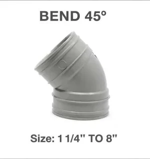 Image of a high-quality UPVC 45-Degree Inclined Drainage Bend for Smooth Flow for plumbing and drainage systems at Al-Masdaqiya Store.