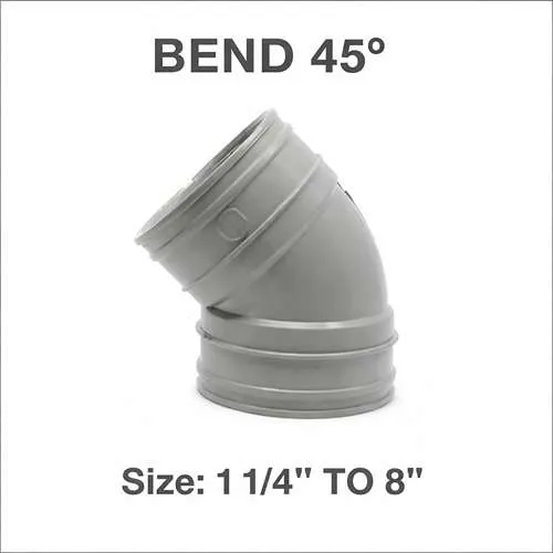 Image of a high-quality UPVC 45-Degree Inclined Drainage Bend for Smooth Flow for plumbing and drainage systems at Al-Masdaqiya Store.