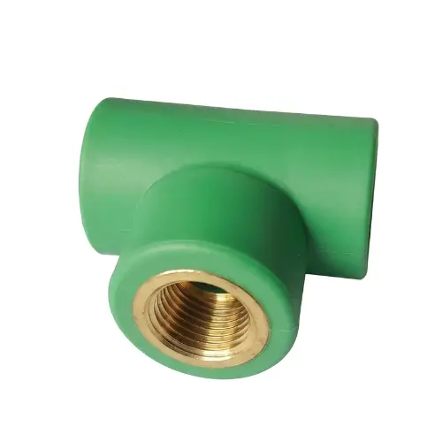 PPR Female Threaded TEE Fitting | Green Three-Way Socket Fusion Connector
