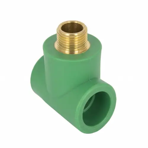 وصلة T ملولبة ذكرية من مادة PPR | وصلة لحام ثلاثية الاتجاهات خضراء
