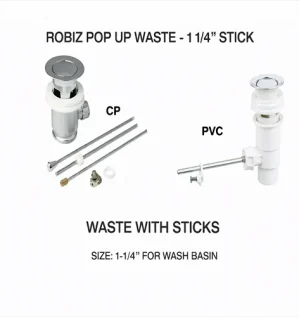 Automatic Push-Button Brass Basin Drain (Brass Pop-Up Waste) standard size