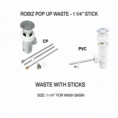 Automatic Push-Button Brass Basin Drain (Brass Pop-Up Waste) standard size