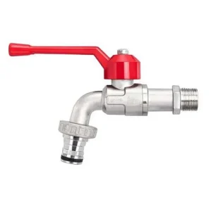Brass hose cock valve for garden and outdoor water control
