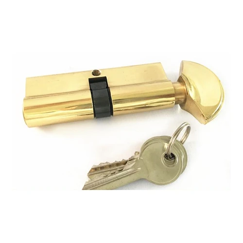 Cylinder door lock with thumb turn knob for residential and commercial door security
