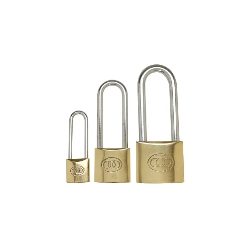 قفل نحاسي بقوس طويل جداً مقاوم للصدأ يمنح حماية فعالة وسهولة استخدام عالية.