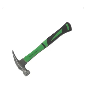 Claw hammer with reinforced handle and strong bonding delivers reliability for carpentry tasks.