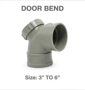 كوع تصريف يو بي في سي بزاوية 90 درجة مع فتحة تفتيش لتأسيس سباكة الصرف الصحي في الإمارات، متوفر بمقاسات من 3 إلى 6 بوصة.