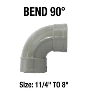 صورة كوع تصريف يو بي في سي بزاوية 90 درجة عالي الجودة لتوصيلات أنابيب السباكة والصرف الصحي في الإمارات.