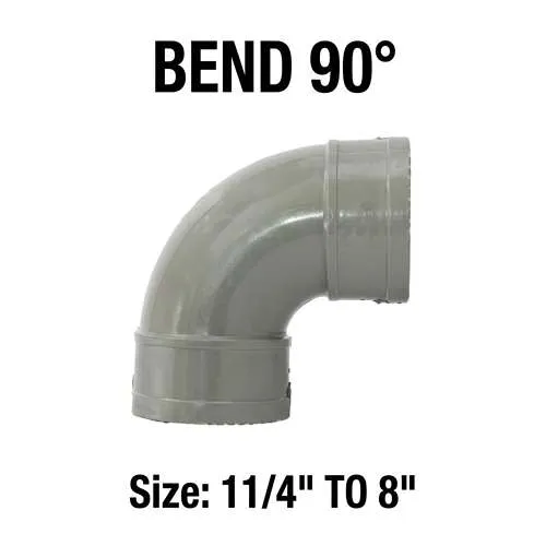 صورة كوع تصريف يو بي في سي بزاوية 90 درجة عالي الجودة لتوصيلات أنابيب السباكة والصرف الصحي في الإمارات.