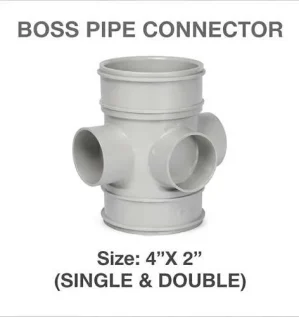 صورة وصلة بوس UPVC لتفريع الأنابيب بمخرج جانبي مفرد ومزدوج.