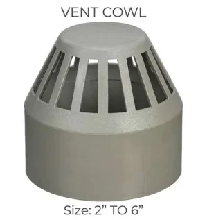 غطاء تهوية أنابيب الصرف الصحي يو بي في سي (هواية) لتأمين مخارج أنابيب السباكة فوق الأسطح في الإمارات.