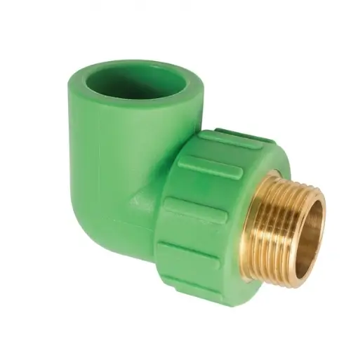 Durable Green PPR Male Elbow with Brass External Thread
