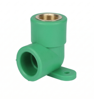 وصلة كوع المثبتة في الحائط من مادة PPR مع سن لولبي نحاسي أنثوي | وصلة صنبور بزاوية 90 درجة مثبتة