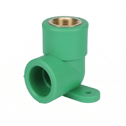 وصلة كوع المثبتة في الحائط من مادة PPR مع سن لولبي نحاسي أنثوي | وصلة صنبور بزاوية 90 درجة مثبتة