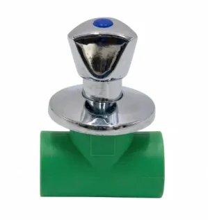 PPR Concealed Gate Valve | Green Socket Fusion Stop Valve